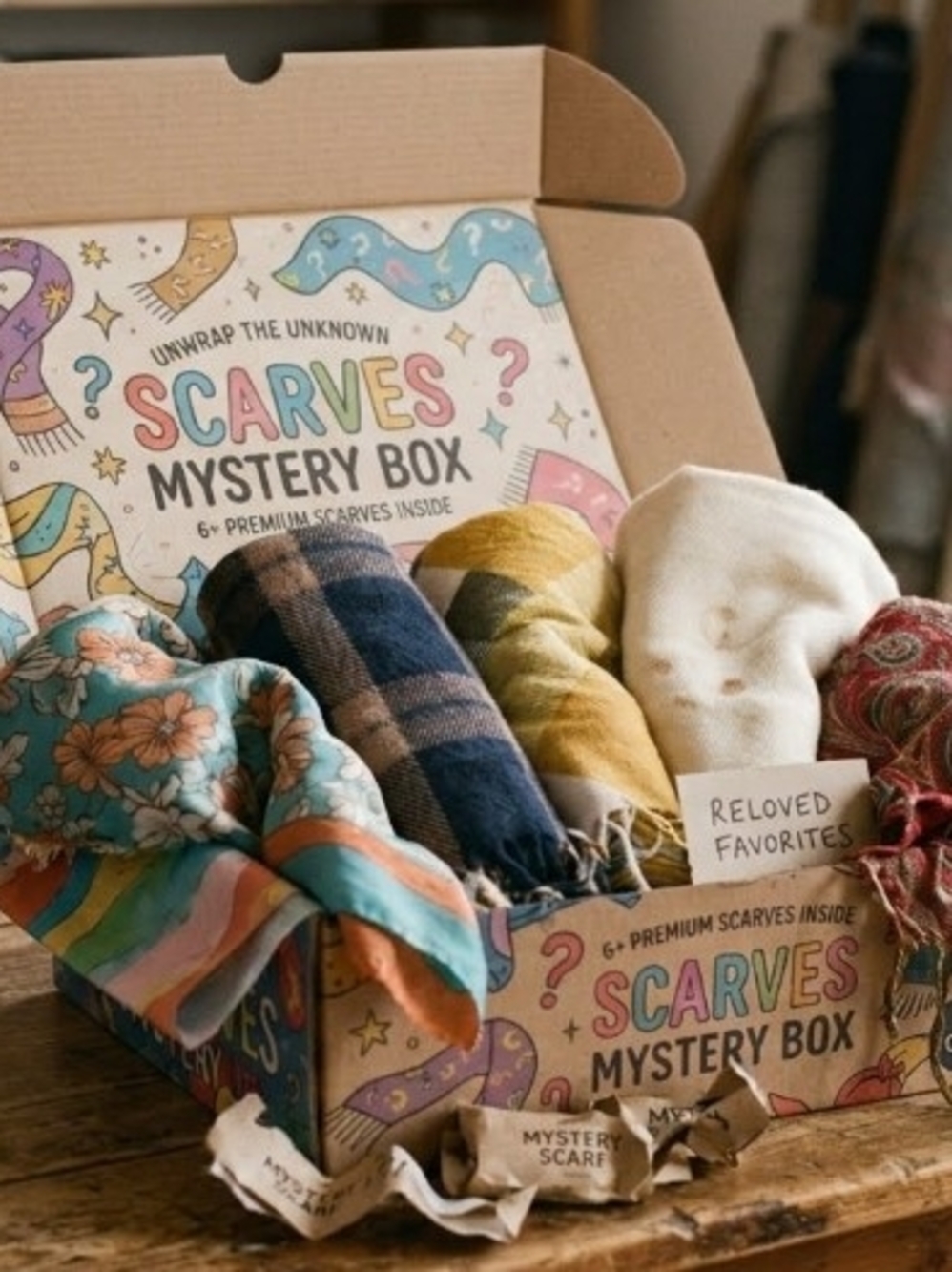 Scarves Mystery Box - Assorted Multicolor Silk Pashmina Wraps